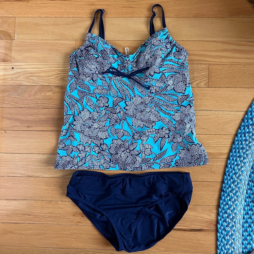 Lands' End Blue tankini